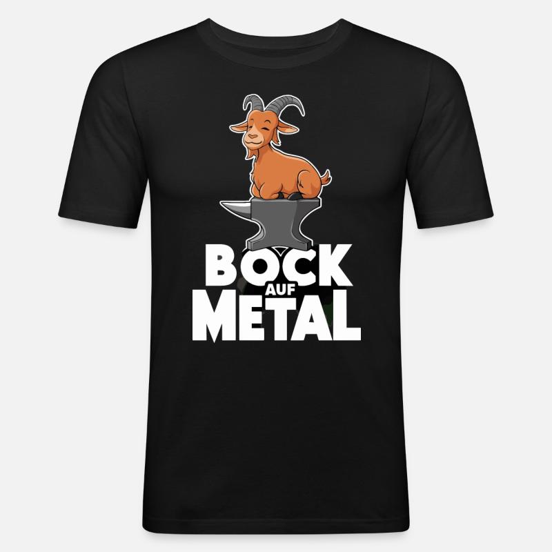 Bock auf Metal - Männer Slim Fit T-Shirt - Schwarz