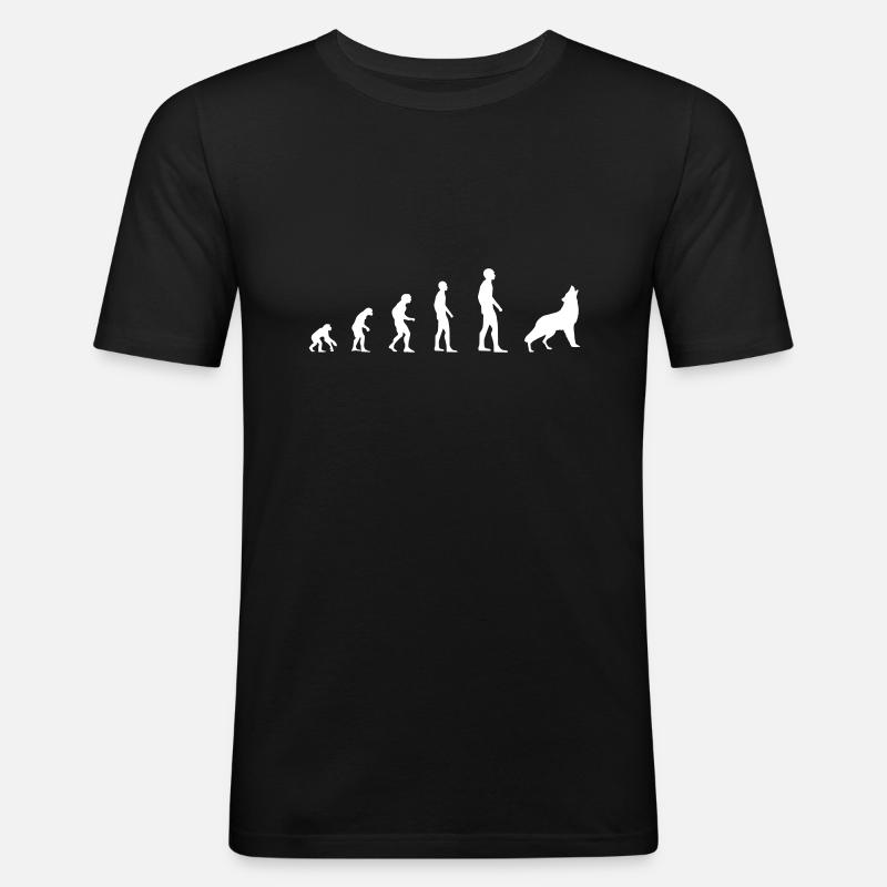 Wolf – Evolution - Men's Slim Fit T-Shirt - black