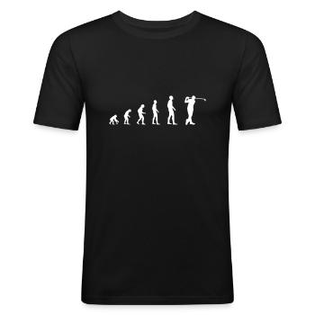 Golf – Evolution - Männer Slim Fit T-Shirt - Schwarz - Vorne - Nik (191cm)