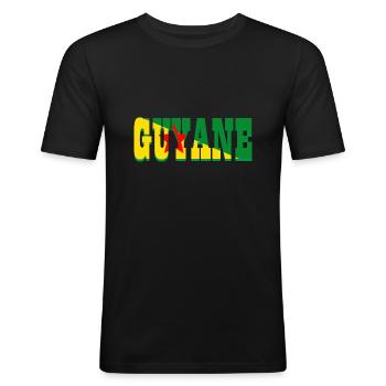 Guyane - T-shirt près du corps Homme - noir - Devant - Nik (191cm)