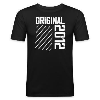 Original 2012 12e Anniversaire Cadeau Retro - T-shirt près du corps Homme - noir - Devant - Nik (191cm)