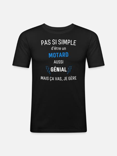 Awesome Biker T-Shirt - Men's Slim Fit T-Shirt - black