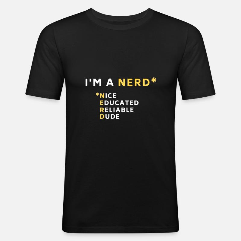 Ich bin ein Nerd - Männer Slim Fit T-Shirt - Schwarz