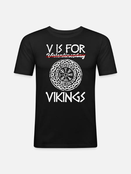 Cadeau Viking de la Saint-Valentin - T-shirt près du corps Homme - noir