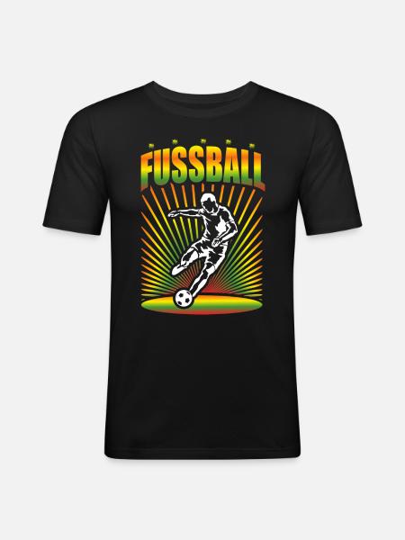 Fußball Fußballspieler Fußballer Geschenk - Männer Slim Fit T-Shirt - Schwarz