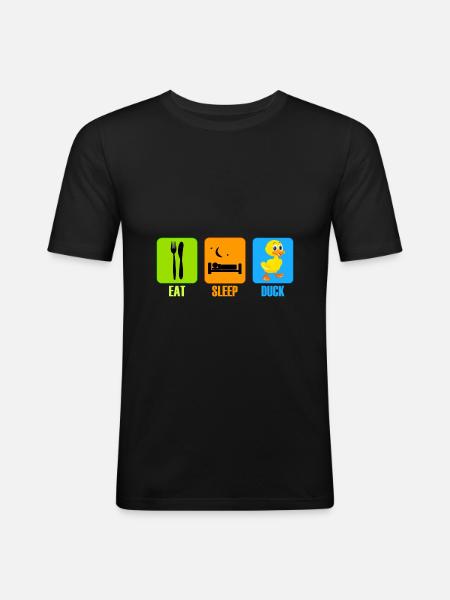 Duck Duck Eat Sleep Gift - Men's Slim Fit T-Shirt - black