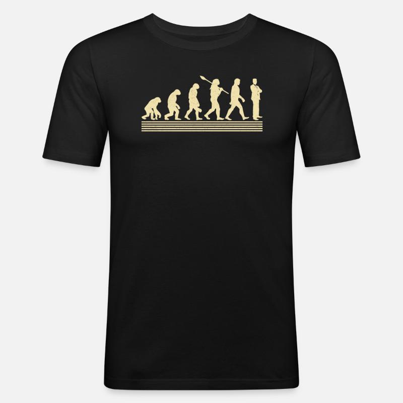 Verkaufsleiter Evolution - Männer Slim Fit T-Shirt - Schwarz