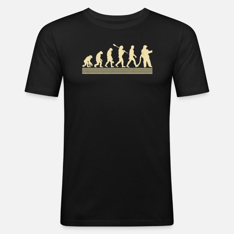 Feuerwehr-evolution - Männer Slim Fit T-Shirt - Schwarz