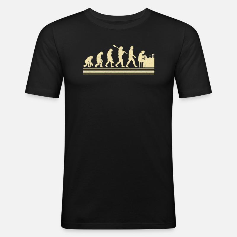 Chemiker-evolution - Männer Slim Fit T-Shirt - Schwarz