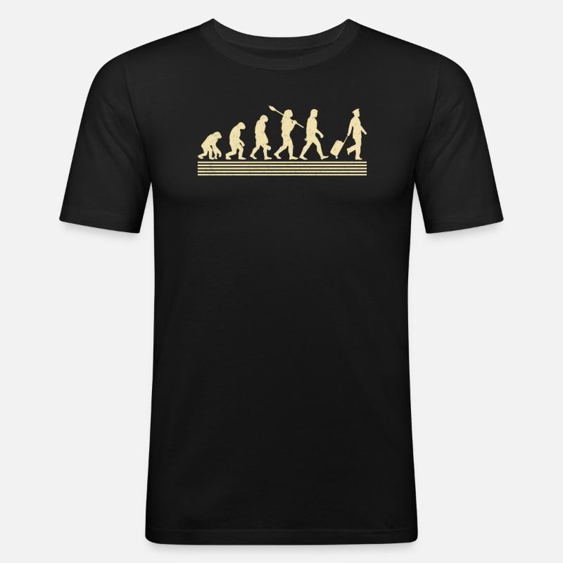 Pilot-evolution - Männer Slim Fit T-Shirt - Schwarz