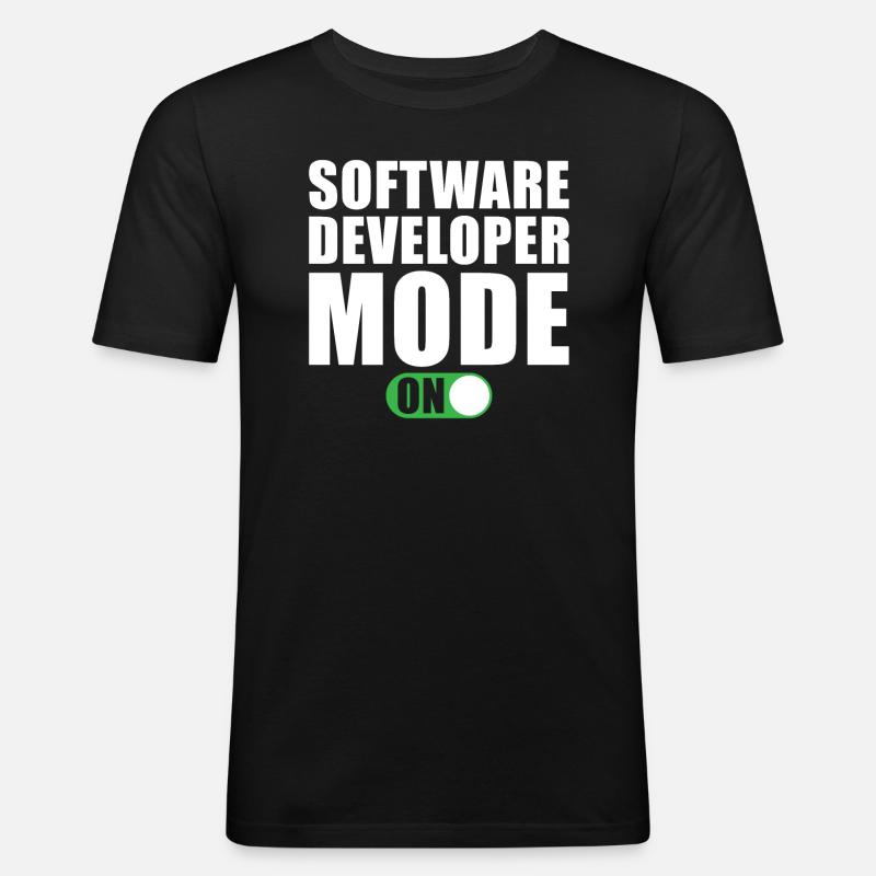 Software Developer Mode On - Men's Slim Fit T-Shirt - black