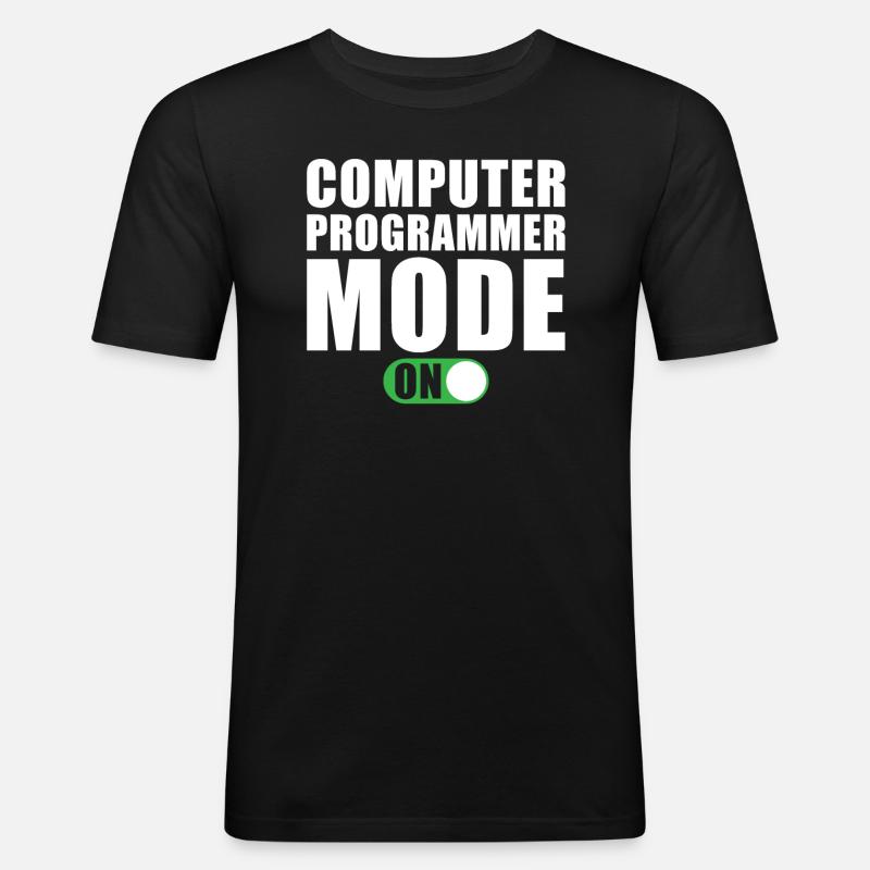 Mode programmeur informatique activé - T-shirt près du corps Homme - noir
