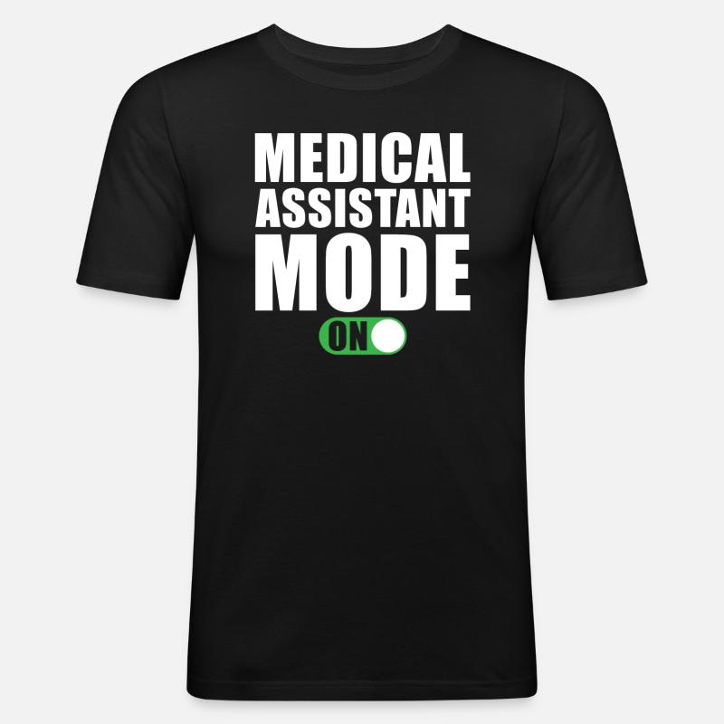 Medizinischer Assistent Modus An - Männer Slim Fit T-Shirt - Schwarz