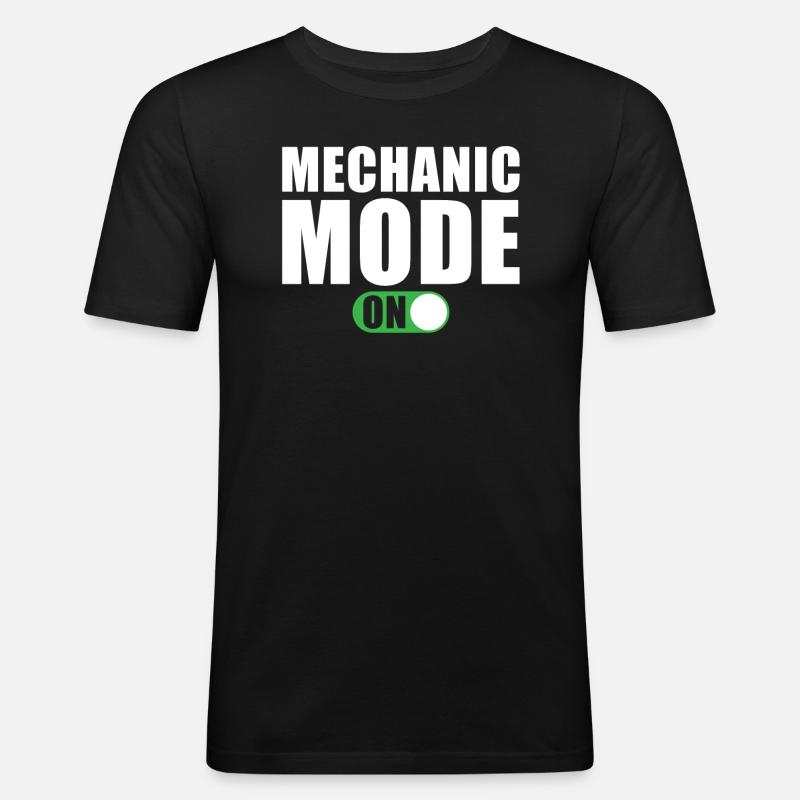 Mechaniker Modus Ein - Männer Slim Fit T-Shirt - Schwarz