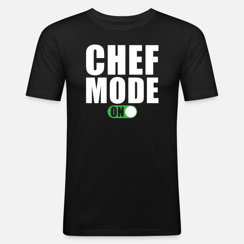 Mode Chef activé - T-shirt près du corps Homme - noir