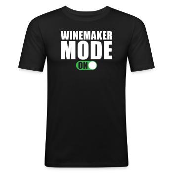 Winemaker mode On - Men's Slim Fit T-Shirt - black - Front - Nik (191cm)