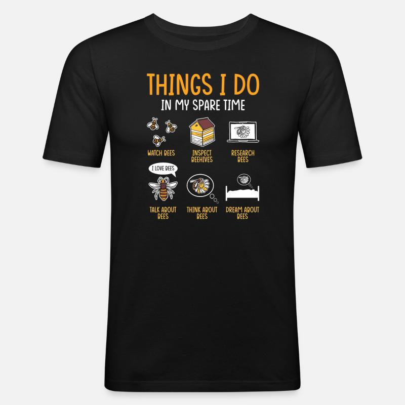 Beekeeper Gift Beekeeping Bees - Men's Slim Fit T-Shirt - black