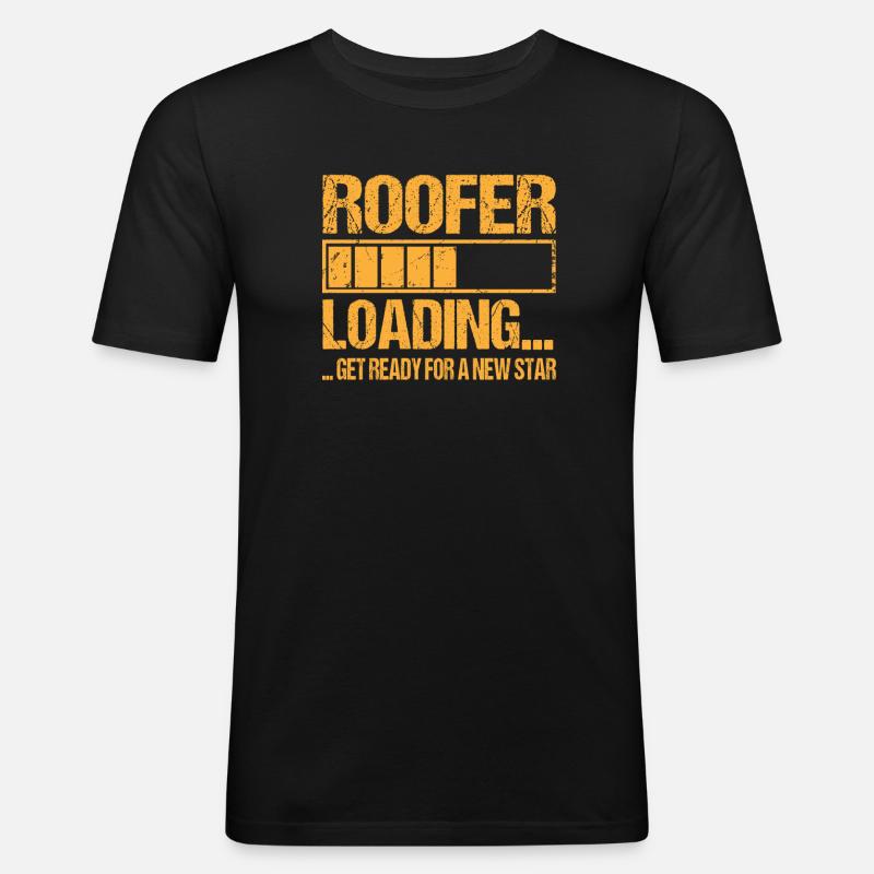 Dachdecker loading Dachdecker Ausbildung - Männer Slim Fit T-Shirt - Schwarz