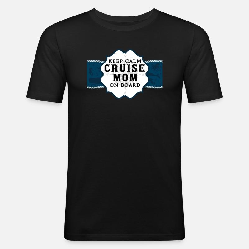 Kreuzfahrt Mama - Männer Slim Fit T-Shirt - Schwarz