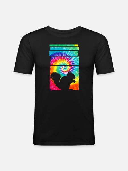 Squirrel Hippie Tie Dye - Men's Slim Fit T-Shirt - black