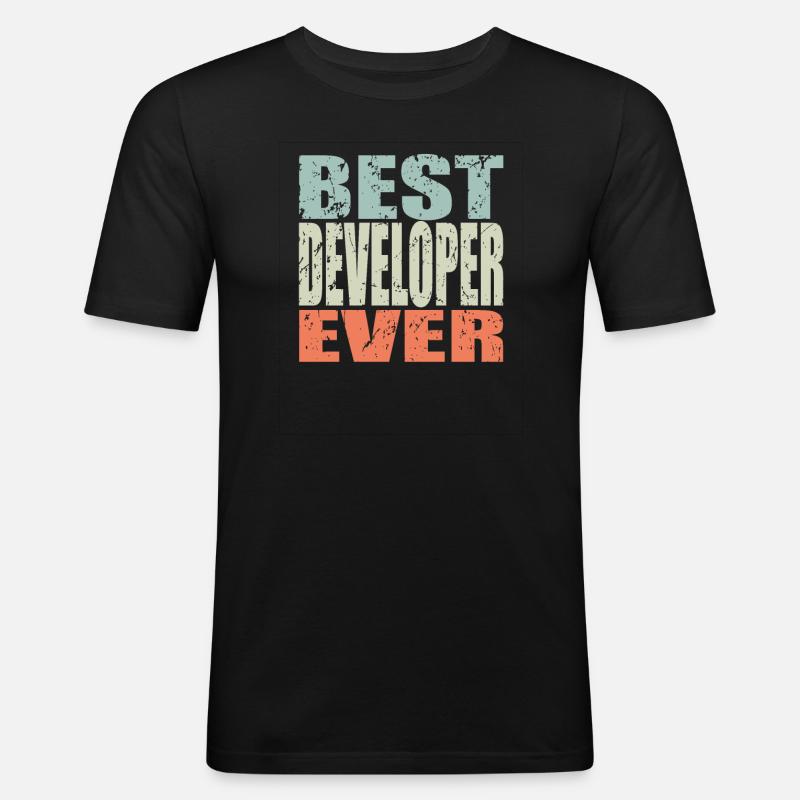 Best Developer ever Developer Gift - Men's Slim Fit T-Shirt - black