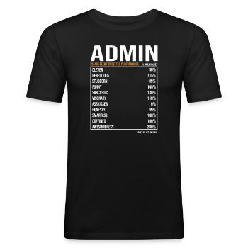 Admin tageswerte Lustig Admin - Männer Slim Fit T-Shirt - Schwarz - Vorne - Nik (191cm)