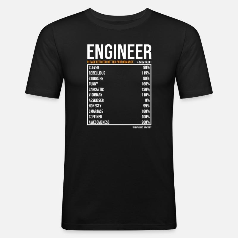 Engineer Daily Values Funny Engineer - Men's Slim Fit T-Shirt - black