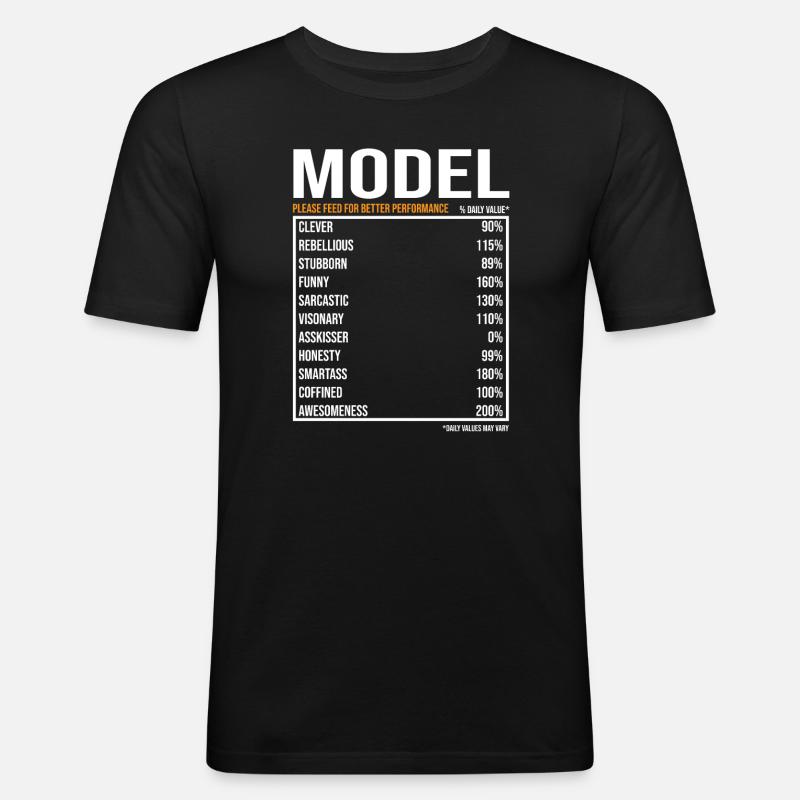 Model Job Spruch - Männer Slim Fit T-Shirt - Schwarz