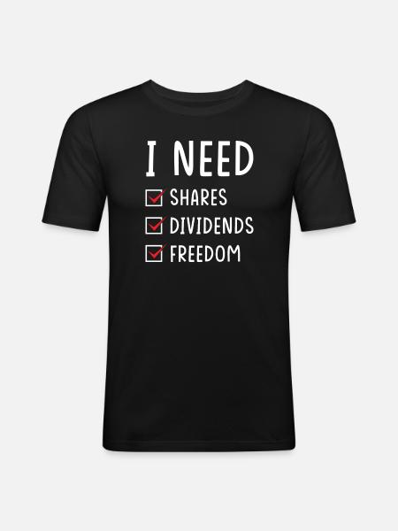 Shares Dividends Freedom - Men's Slim Fit T-Shirt - black