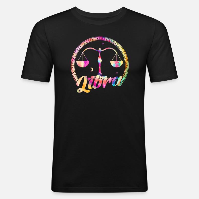 Waage Sternzeichen Geschenk Waage - Männer Slim Fit T-Shirt - Schwarz