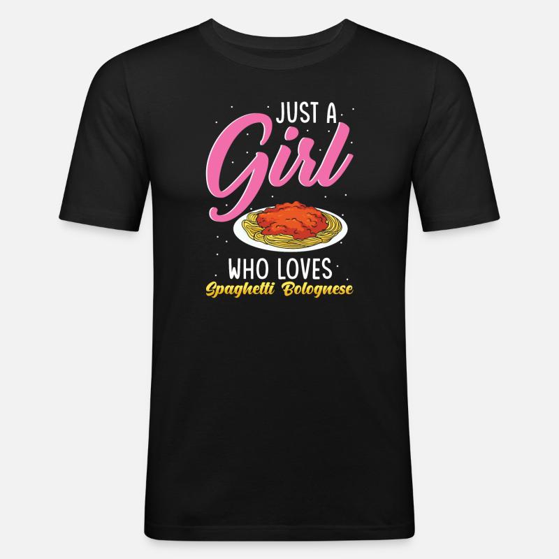 Spaghetti Bolognese - Männer Slim Fit T-Shirt - Schwarz