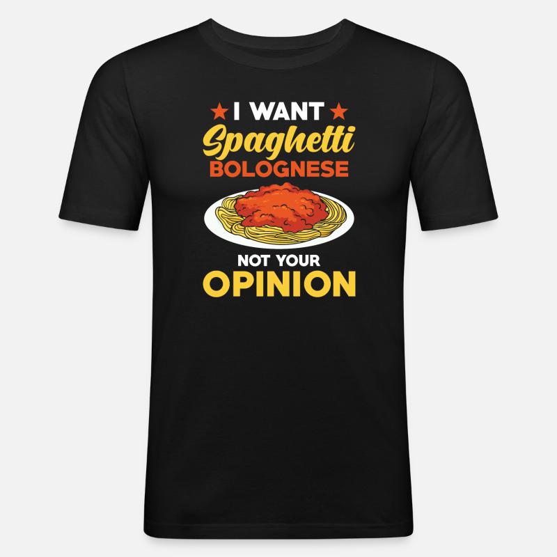 Spaghetti Bolognese - Männer Slim Fit T-Shirt - Schwarz