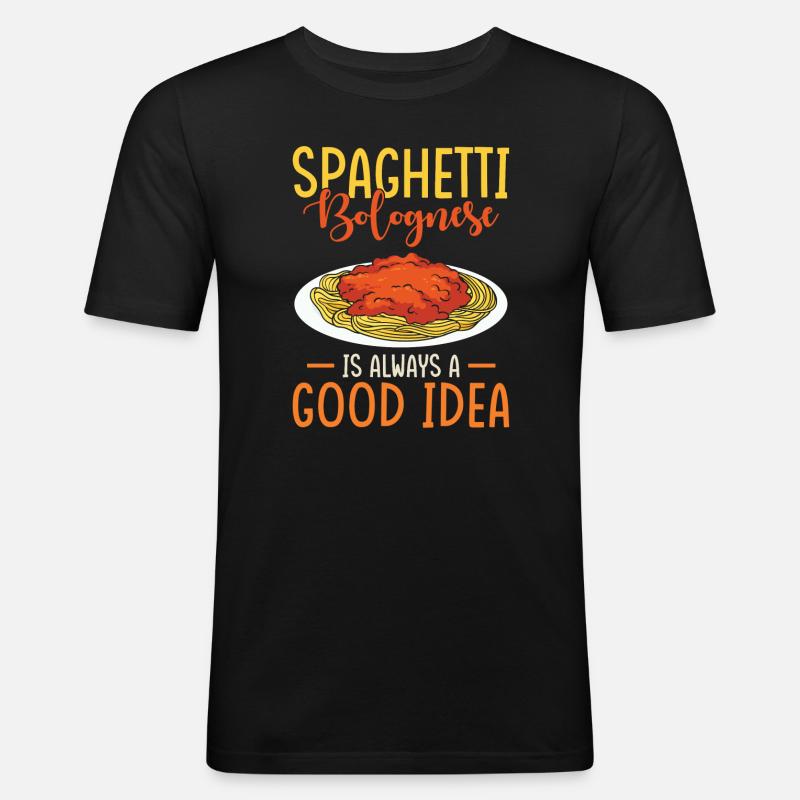 Spaghetti Bolognese - Männer Slim Fit T-Shirt - Schwarz