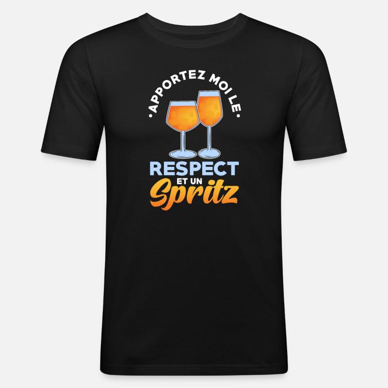 Spritz Cocktail - Männer Slim Fit T-Shirt - Schwarz