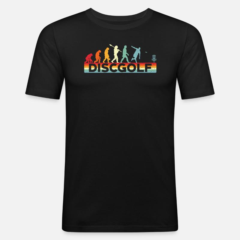 Discgolf Evolution Discgolf - Männer Slim Fit T-Shirt - Schwarz