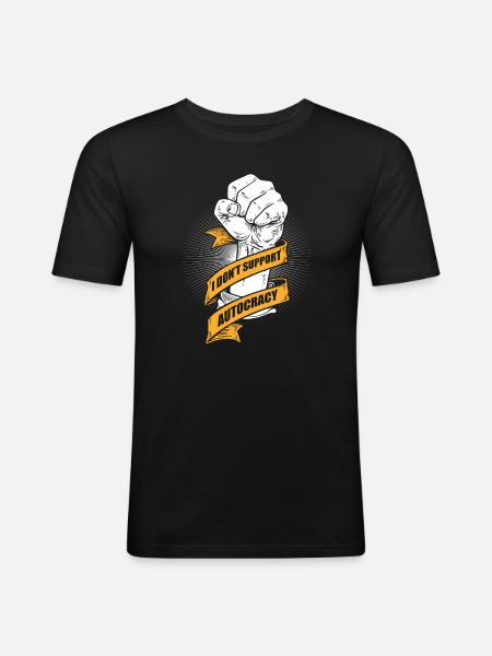 Anti autocracy - Men's Slim Fit T-Shirt - black
