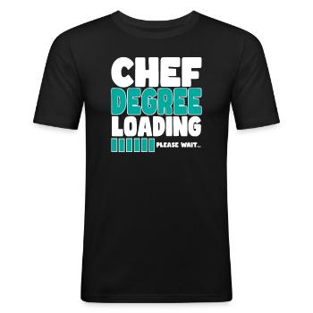 Le chef invite à la formation - T-shirt près du corps Homme - noir - Devant - Nik (191cm)