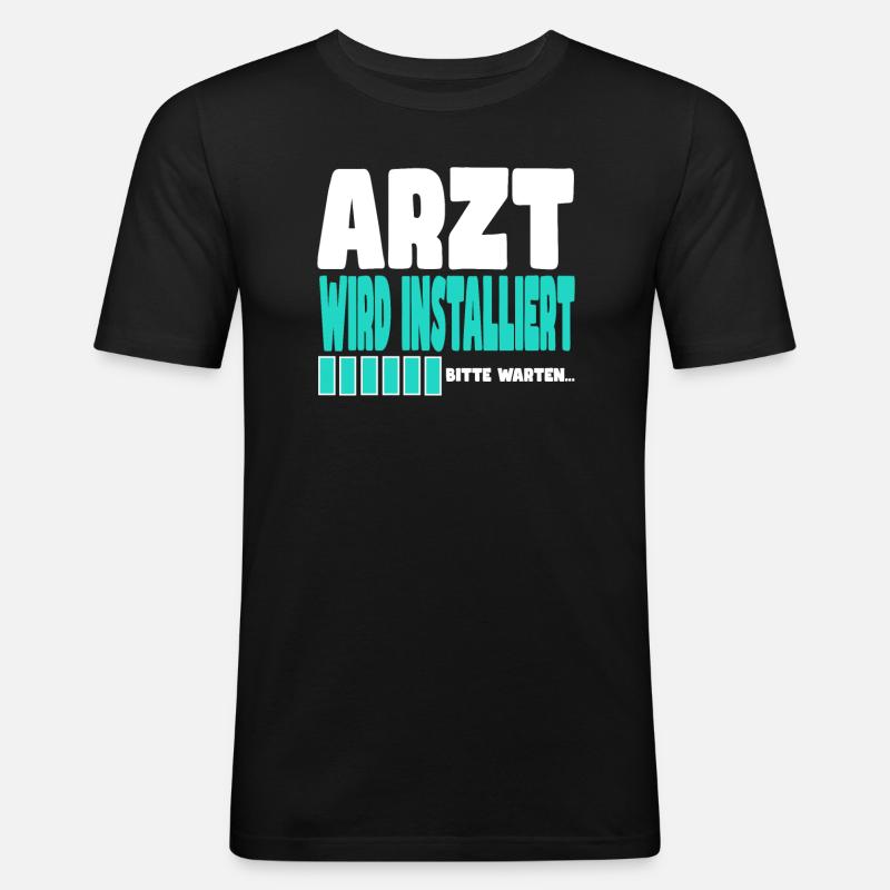 Arzt wird installiert - Männer Slim Fit T-Shirt - Schwarz