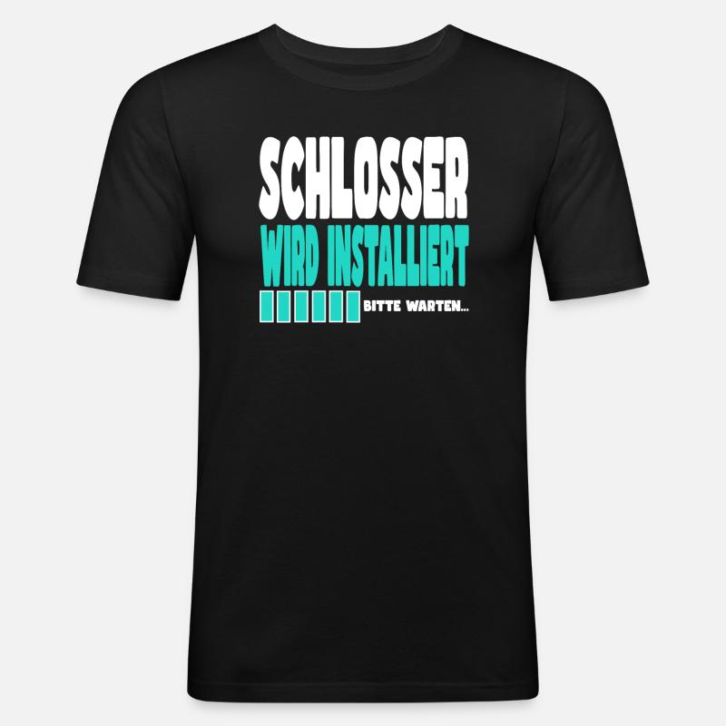Schlosser wird installiert - Männer Slim Fit T-Shirt - Schwarz