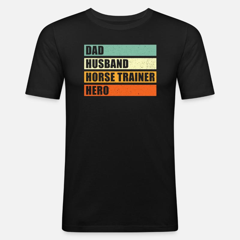 Pferdetrainer Vater Ehemann Held - Männer Slim Fit T-Shirt - Schwarz