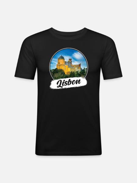 Lisbon Souvenir - Men's Slim Fit T-Shirt - black