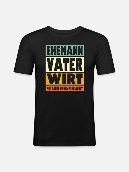 Wirt Vater Ehemann Held - Männer Slim Fit T-Shirt - Schwarz