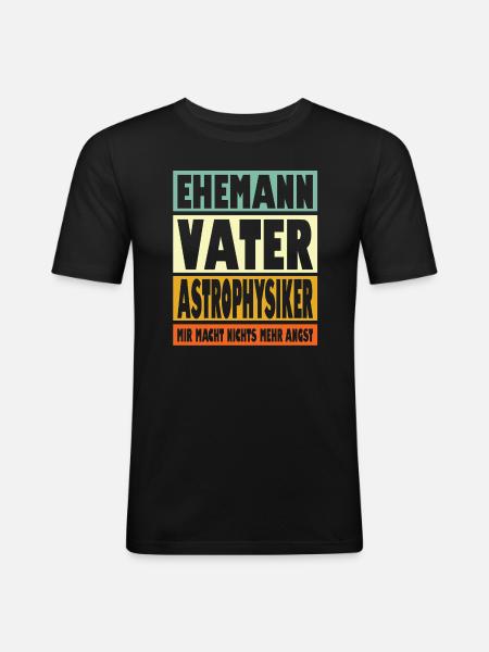 Astrophysiker Vater Ehemann Held - Männer Slim Fit T-Shirt - Schwarz