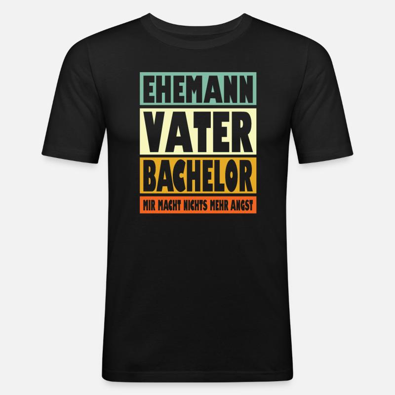 Bachelor Vater Ehemann Held - Männer Slim Fit T-Shirt - Schwarz