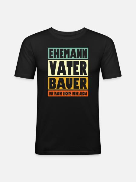 Bauer Vater Ehemann Held - Männer Slim Fit T-Shirt - Schwarz