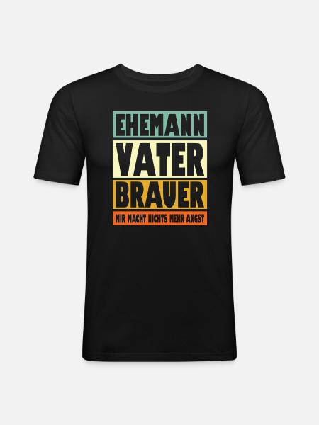 Brauer Vater Ehemann Held - Männer Slim Fit T-Shirt - Schwarz