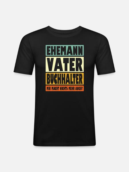 Buchhalter Vater Ehemann Held - Männer Slim Fit T-Shirt - Schwarz