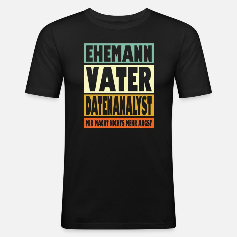 Datenanalyst Vater Ehemann Held - Männer Slim Fit T-Shirt - Schwarz