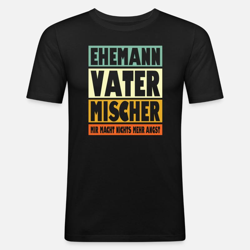 Mischer Vater Ehemann Held - Männer Slim Fit T-Shirt - Schwarz