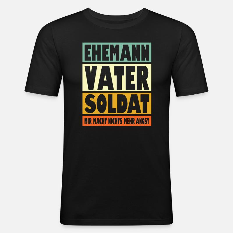 Soldat Vater Ehemann Held - Männer Slim Fit T-Shirt - Schwarz